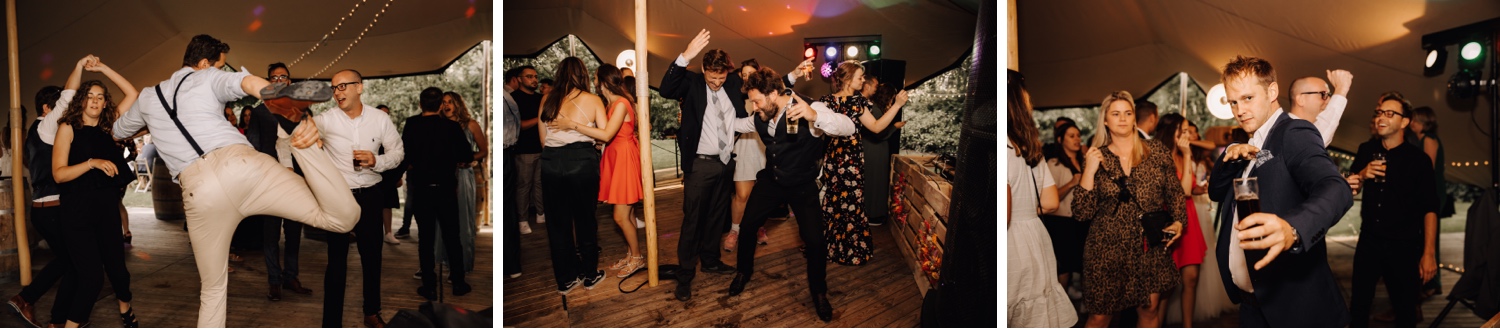 Sfeerfoto's tijdens dansfeest op een huwelijk in de kasteelhoeve te avelgem