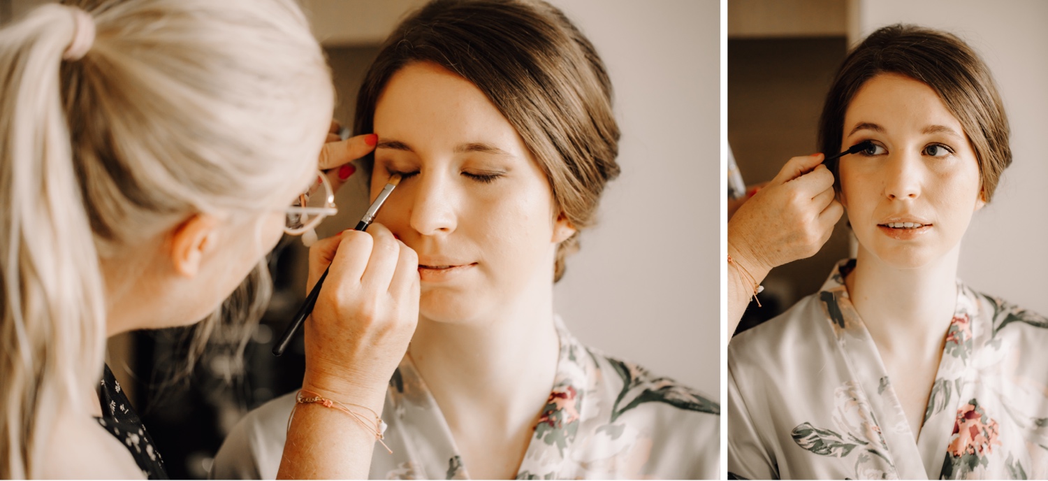 Huwelijksfotograaf Limburg - portretten van de bruid tijdens de make-up