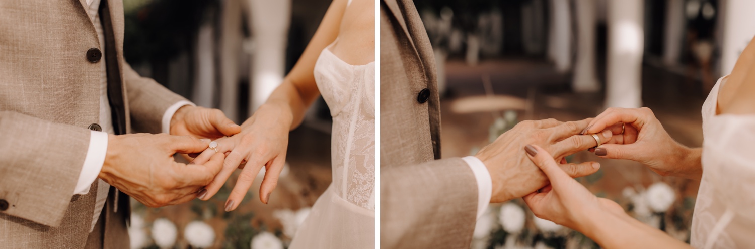 Huwelijksfotograaf buitenland - bruidspaar doet elkaar de ringen om