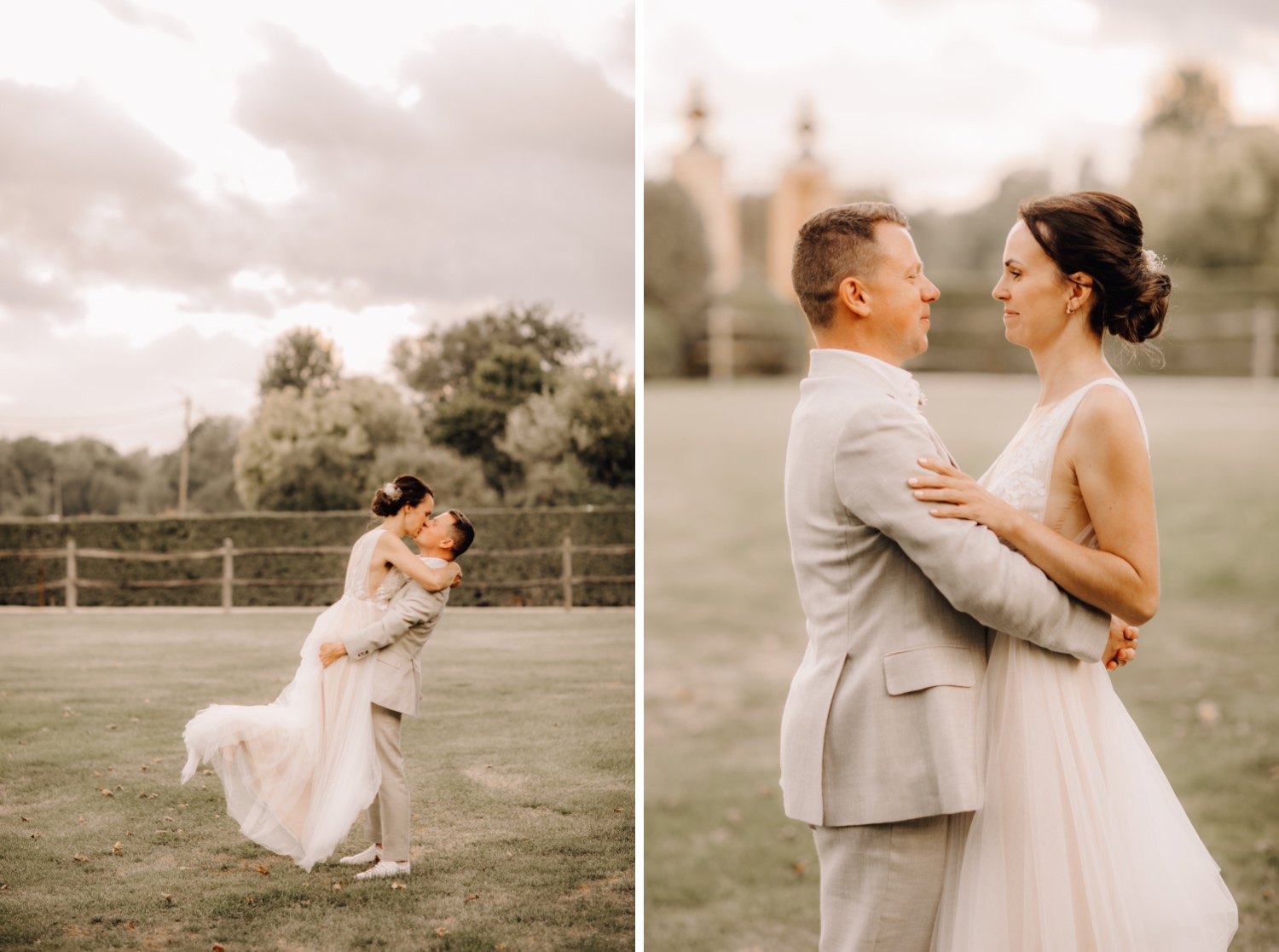 Huwelijksfotograaf Limburg - bruidspaar geeft elkaar een kus
