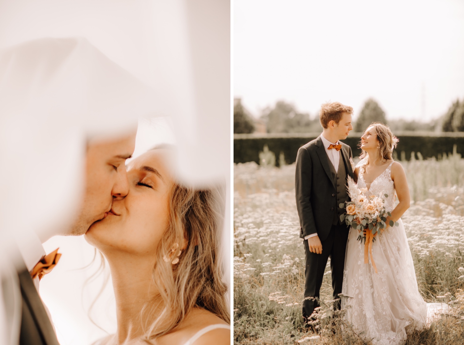 Huwelijksfotograaf Limburg - bruidspaar poseert tijdens fotoshoot