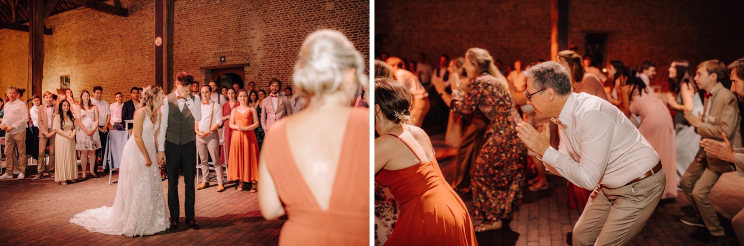 Huwelijksfotograaf Limburg - flashmob tijdens avondfeest huwelijk