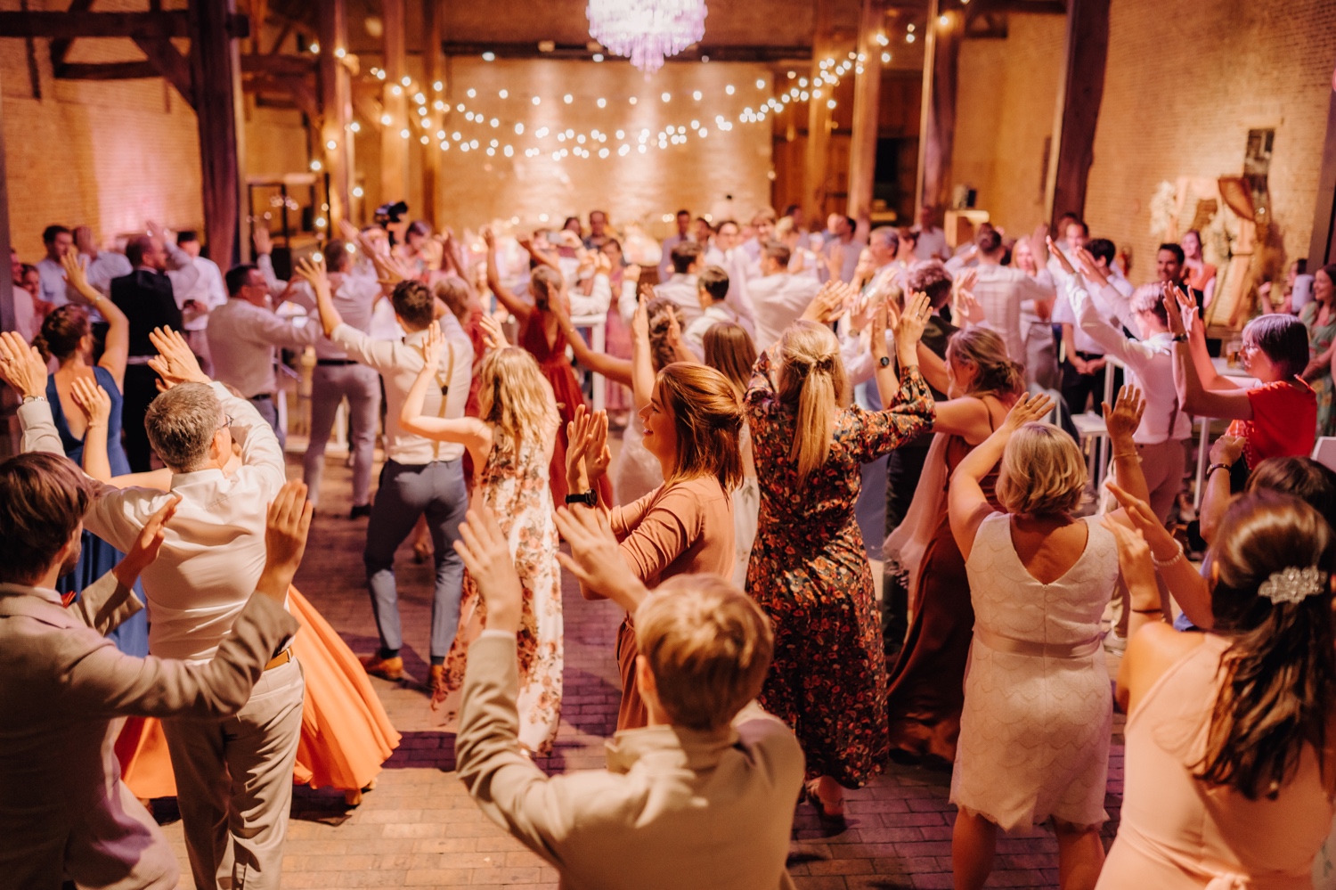 Huwelijksfotograaf Limburg - flashmob tijdens avondfeest huwelijk