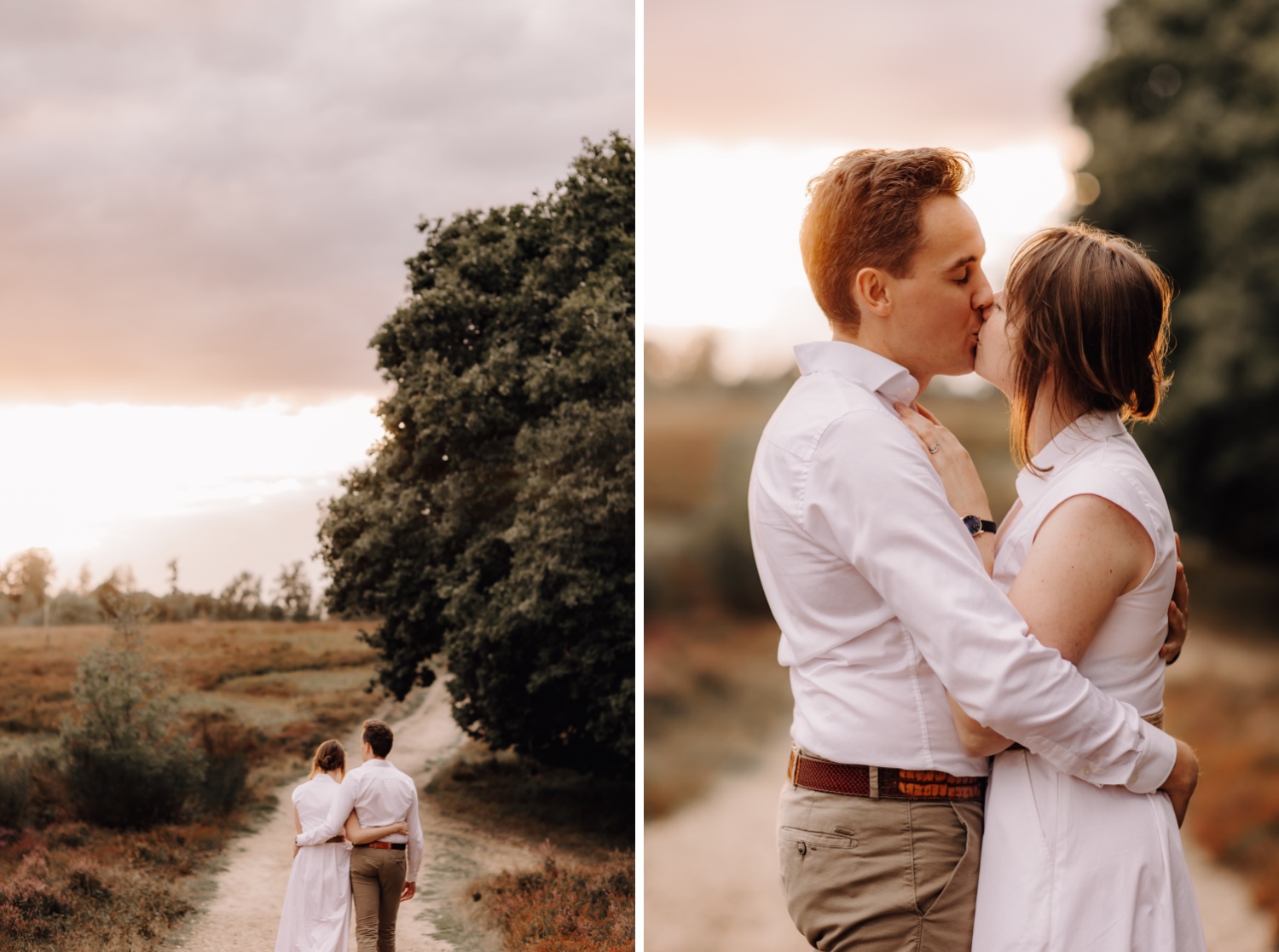 gezinsfotograaf limburg - koppel kust elkaar innig tijdens fotoshoot