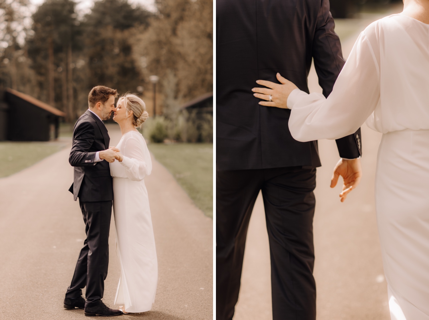 Huwelijksfotograaf Limburg - details van de handen van het bruidspaar tijdens fotoshoot