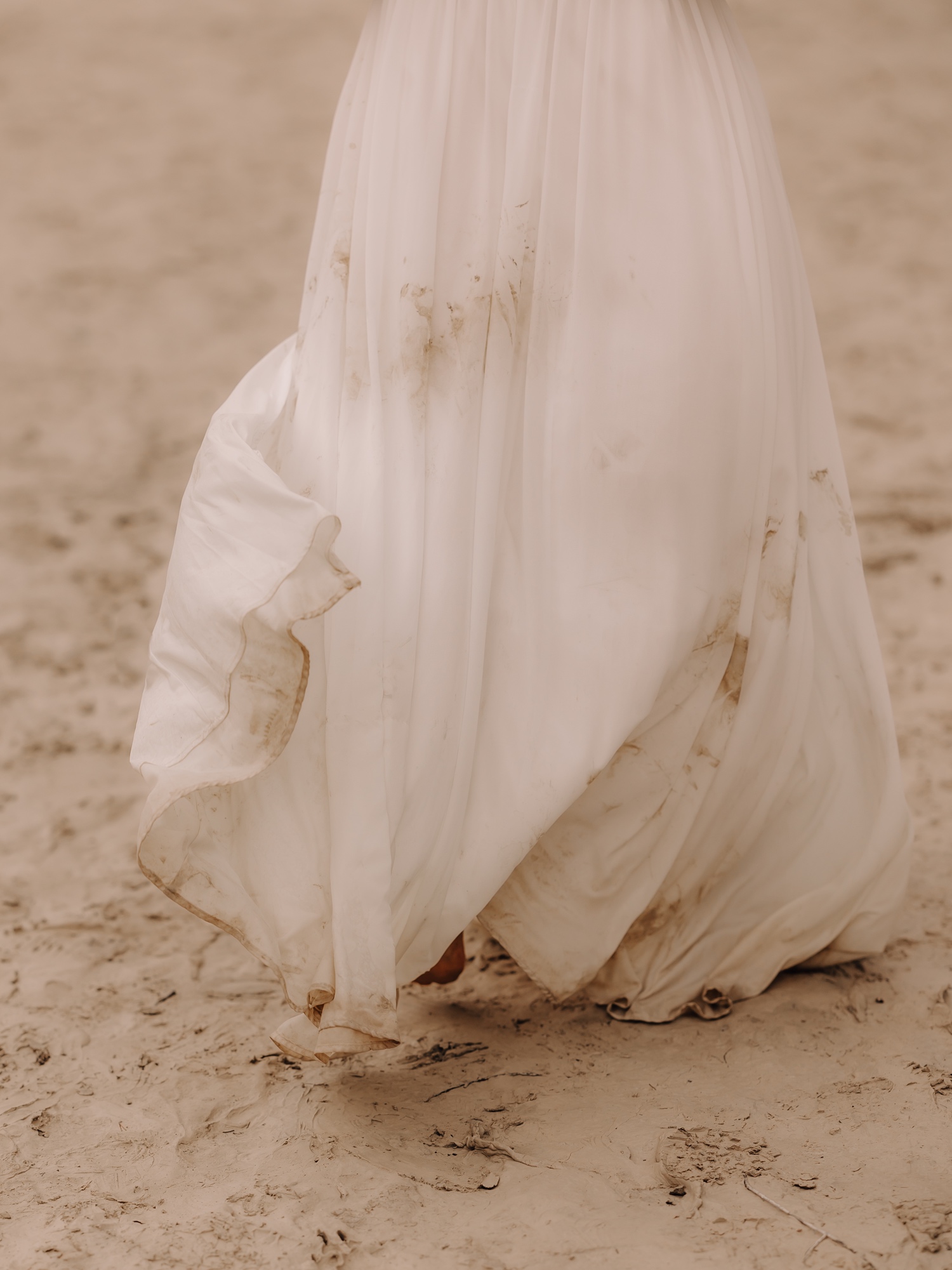 close-up van de modderige jurk bij Lago Di Landro