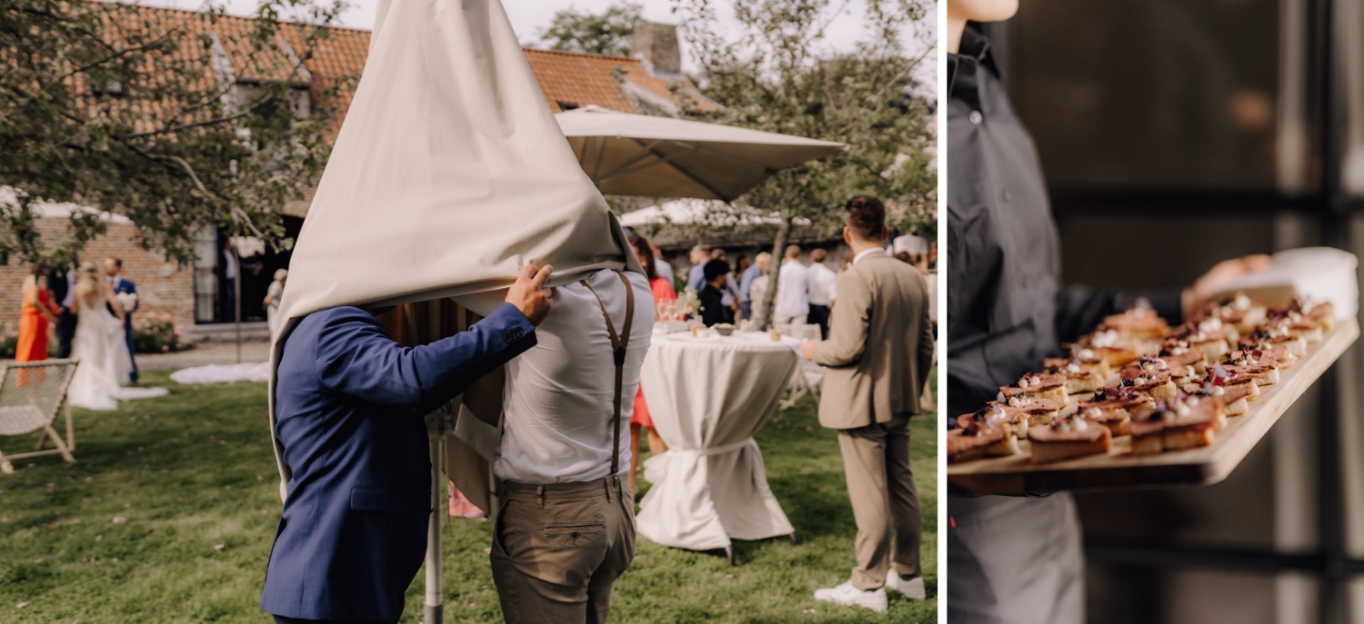 Zomers huwelijk op unieke landelijke locatie in Horebeke - detailfoto's van de huwelijksreceptie