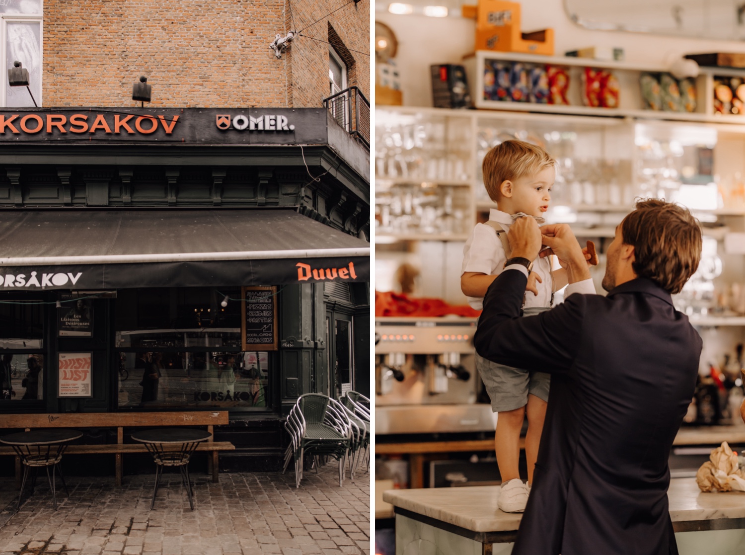 Een regenachtige huwelijksdag bij Hoeve Engelendael - Gasten wachten in Café Korsakov te Antwerpen