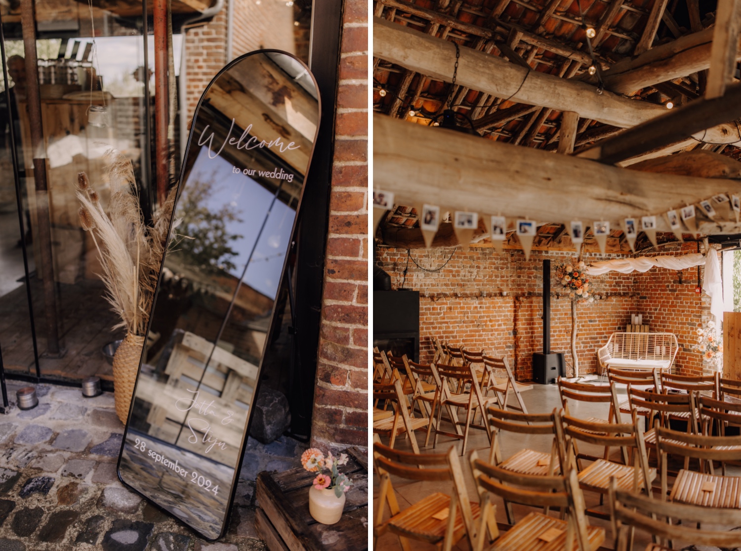 Landelijk huwelijk bij Ferme Koer - detailfoto's van de ceremonie